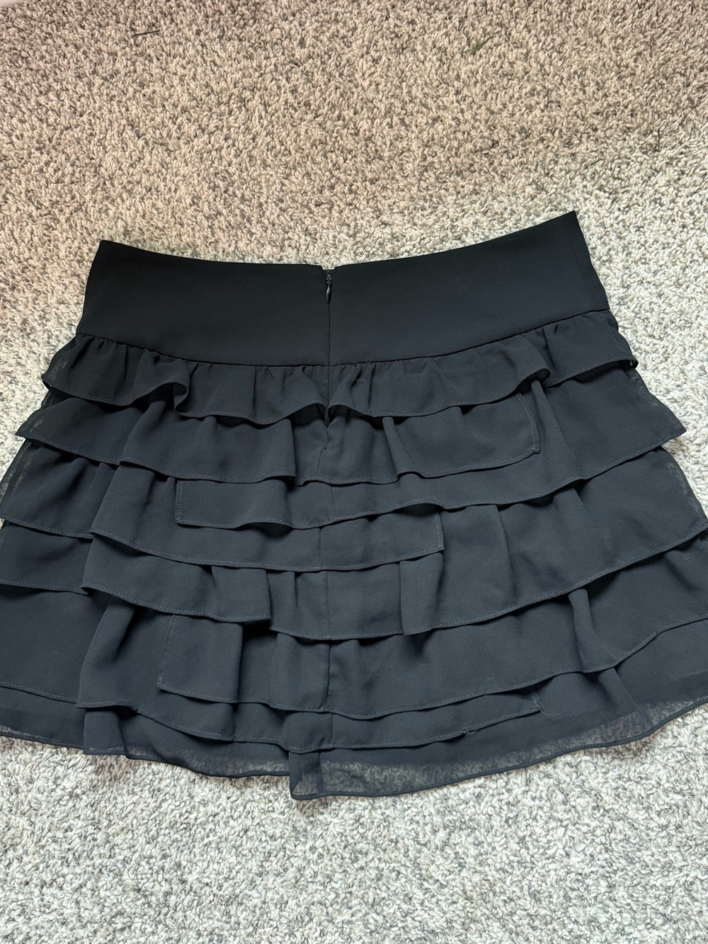 Express black tired chiffon mini skirt